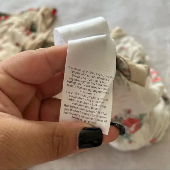 GANNI Female Wrap High Low Dress in Beige Floral - Picture 4 of 8